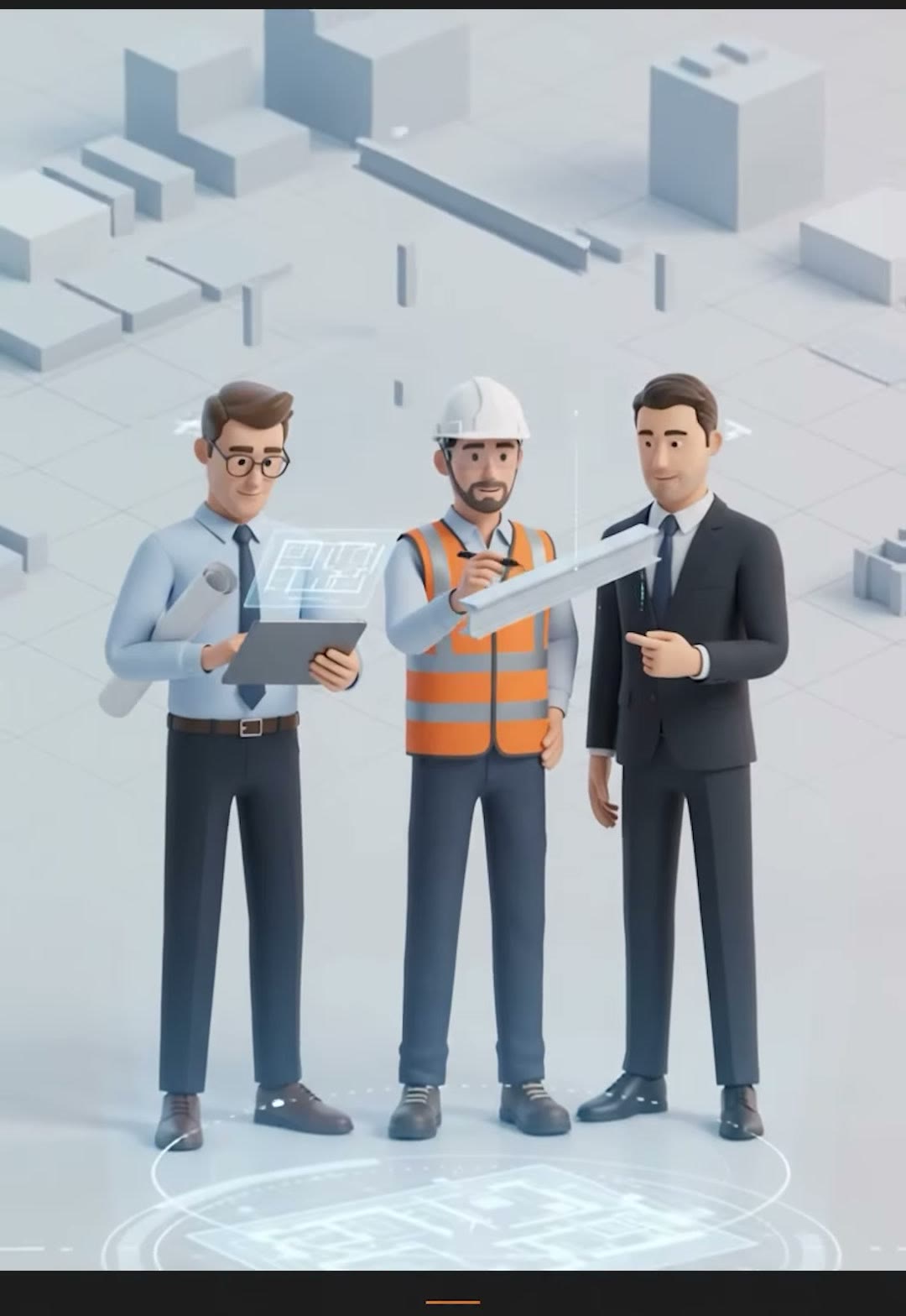 An independent professional checking work on site