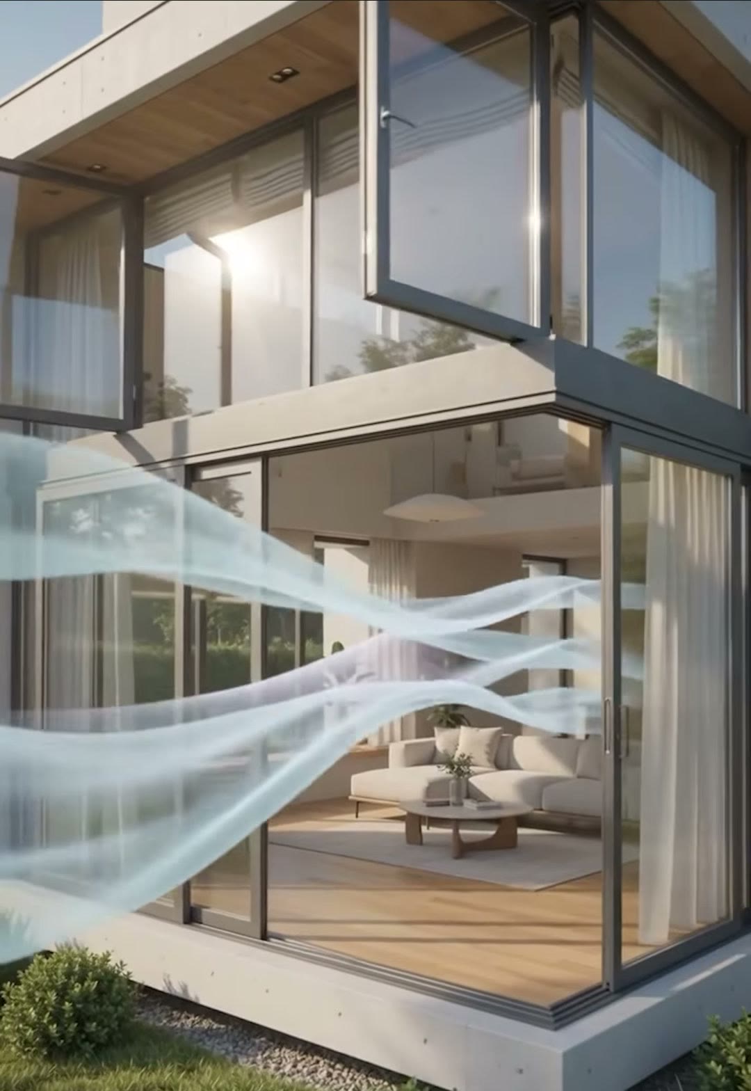 Air flowing through an open, well-oriented home