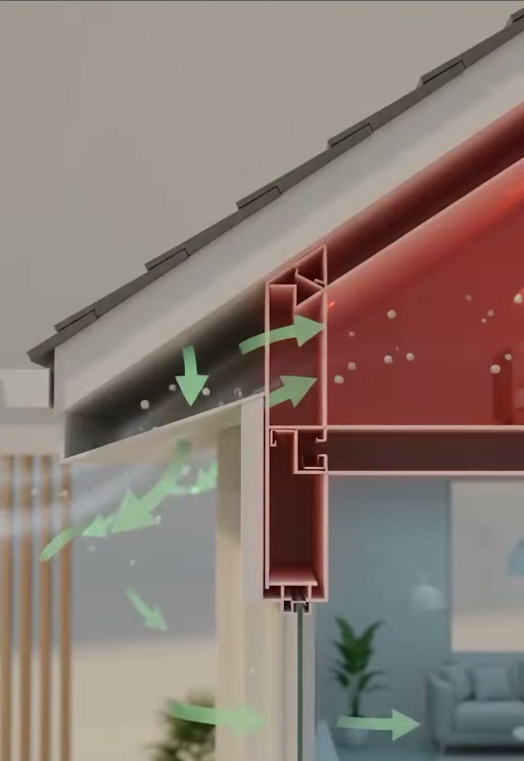 Roof and wall sections designed to let heat escape